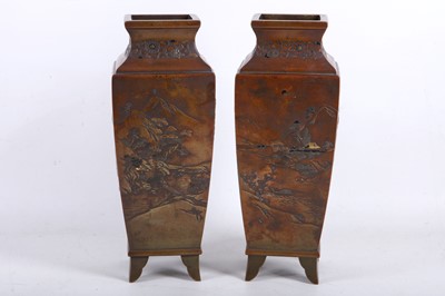 Lot 2 - A pair of 19th Century Meiji Japanese square...