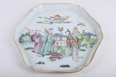 Lot 90 - A 19th Century Chinese lobed hexagonal famille...