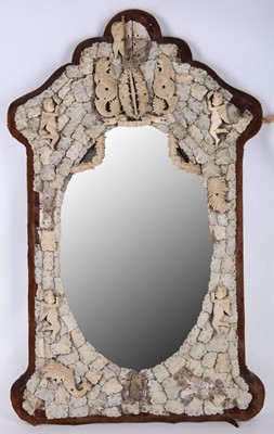 Lot 43 - A 19th Century traditional Dieppe mirror with...