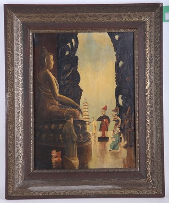 Lot 63 - Circa 1920 Dutch school. 'Bhuda Contemplates...