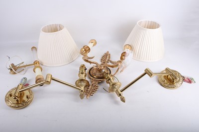 Lot 150 - A Tisserant empire style gilded twin arm wall...