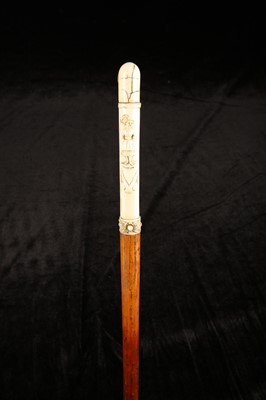 Lot 115 - A 19TH CENTURY IVORY HANDLED DAGGER STICK CANE,...