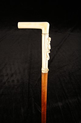 Lot 115 - A 19TH CENTURY IVORY HANDLED DAGGER STICK CANE,...