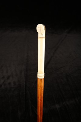 Lot 115 - A 19TH CENTURY IVORY HANDLED DAGGER STICK CANE,...