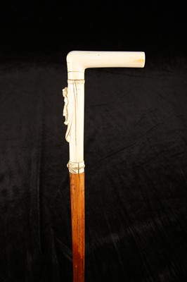 Lot 115 - A 19TH CENTURY IVORY HANDLED DAGGER STICK CANE,...