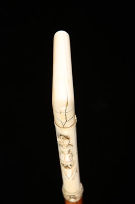 Lot 115 - A 19TH CENTURY IVORY HANDLED DAGGER STICK CANE,...