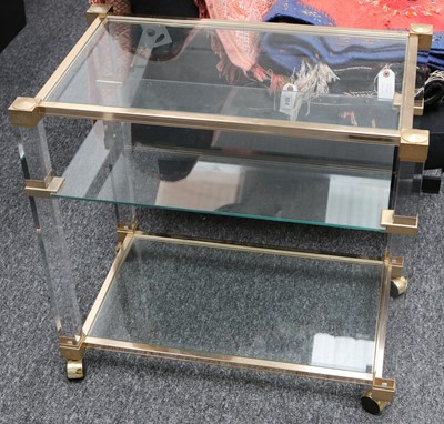 Lot 307 - A pair of 1980's Lucite and gilt metal...