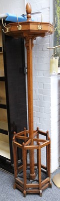 Lot 309 - An Edwardian oak hall stand.