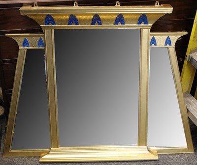 Lot 310 - An Egyptian inspired giltwood overmantle...