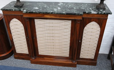 Lot 200 - A Victorian mahogany breakfast sideboard, with...