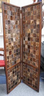 Lot 317 - An unusual fur lined two fold mahogany screen,...