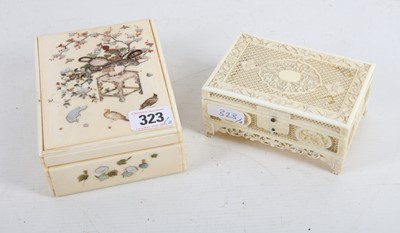 Lot 323 - A Japanese Shibayama ivory and inlaid box 15 x...