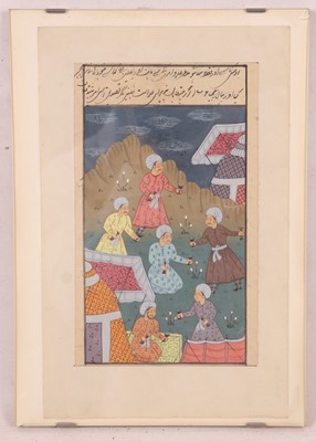 Lot 136 - Four 19th century hand painted Indian pictures,...