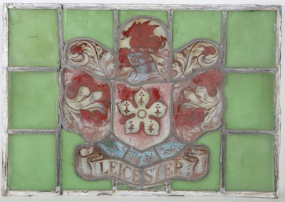 Lot 351 - An Edwardian stained glass Leicester coat of...