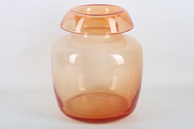 Lot 365 - A LARGE AMBER GLASS VASE, 20th century,...