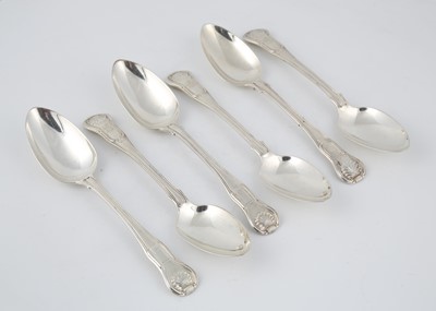 Lot 533 - Set of Six Sterling Silver Hourglass pattern...