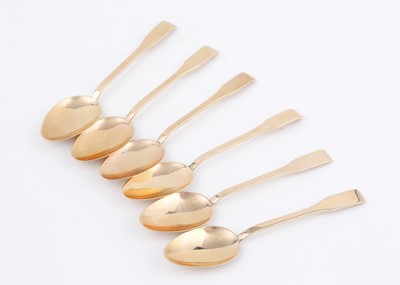 Lot 607 - Set of Six 9ct Rose Gold teaspoons maker’s...