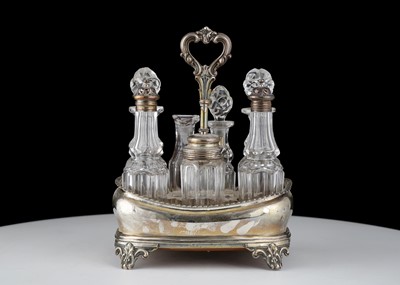 Lot 662 - Antique Victorian Sterling Silver cruet stand...