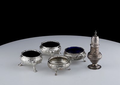 Lot 666 - Pair of Antique George II Sterling Silver salt...