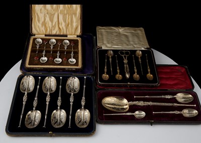 Lot 518 - Set of Six Antique Edwardian Sterling Silver...