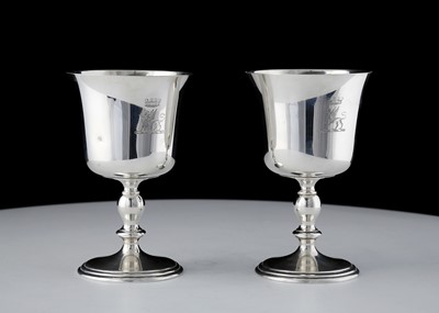 Lot 636 - Pair of Elizabeth II Sterling Silver wine...