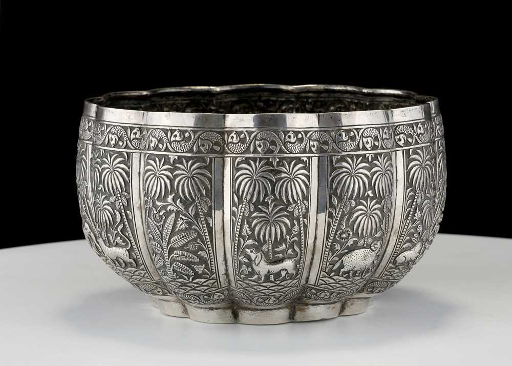 Lot 703 - Antique Anglo - Indian Silver bowl, Lucknow...