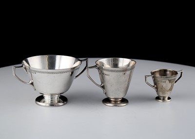 Lot 765 - Set of three Antique George V Sterling Silver...