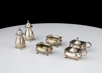 Lot 768 - Antique George V Sterling Silver six piece...