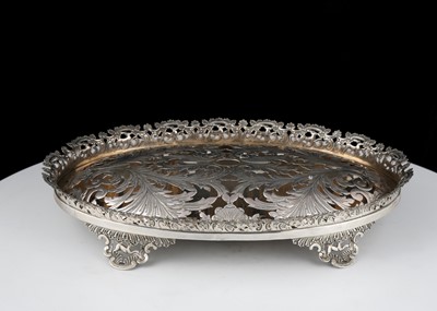 Lot 805 - Antique Portuguese Silver pot pourri dish...