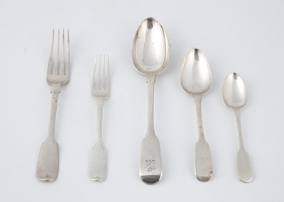 Lot 802 - Antique Sterling Silver canteen of cutlery by...