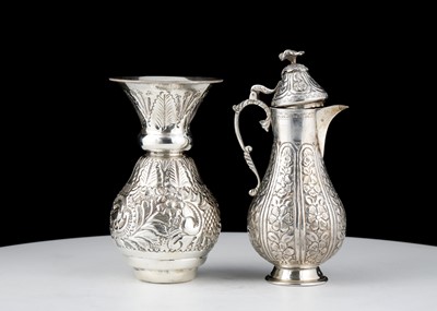 Lot 807 - An Egyptian Silver omani coffee pot marked...