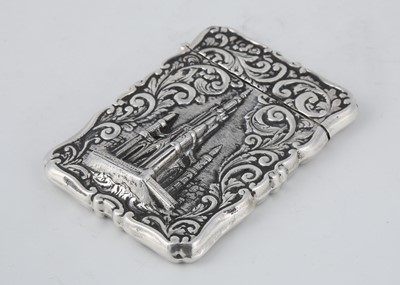 Lot 834 - Antique 19th Century Silver castle top card...