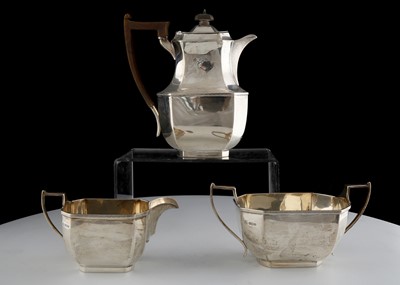 Lot 843 - Antique Art Deco Sterling Silver tea set by...