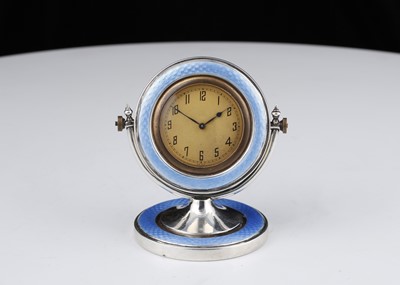 Lot 740 - Antique George V Sterling Silver desk clock by...