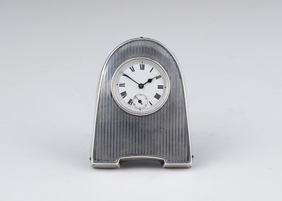 Lot 741 - Antique George V Sterling Silver desk clock by...