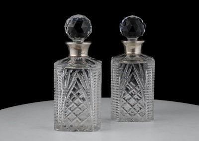 Lot 780 - Pair of Sterling Silver mounted cut glass...