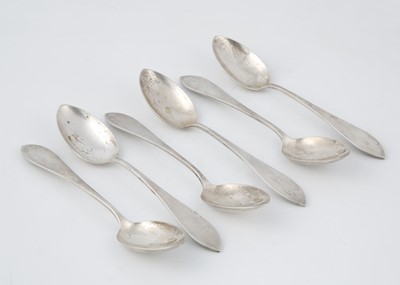 Lot 861 - Set of Six Continental Silver serving spoons...