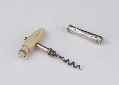 Lot 871 - Antique George III Sterling Silver corkscrew...