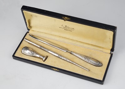 Lot 783 - Antique French Silver writing set apparently...