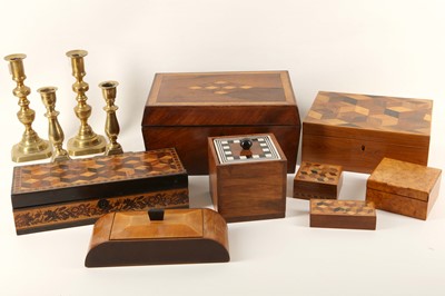 Lot 89 - 5 Victorian/Edwardian Tunbridge ware boxes of...