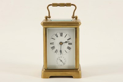 Lot 94 - A brass and 5 glass alarm carriage clock....