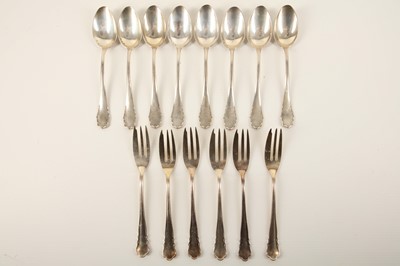 Lot 97 - A set of  eight .800 Silver teaspoons,...