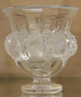 Lot 25 - A Lalique - France campana form glass vase of...