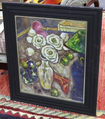 Lot 108 - A studio framed oil painting still life of...