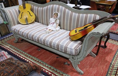 Lot 250 - A Swedish painted four seater sofa.