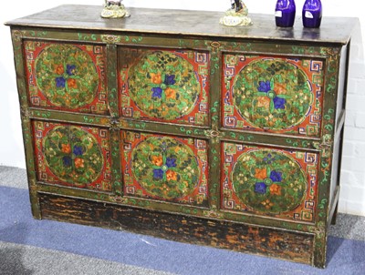 Lot 229 - A Sino/Tibetan? painted cabinet. (Original...