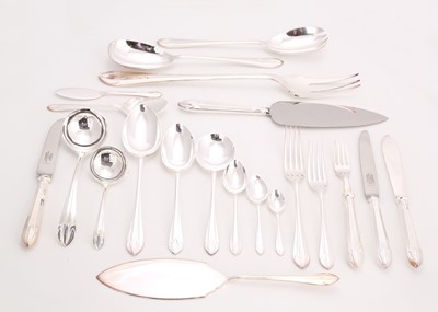 Lot 546 - A silver plated 221 piece canteen of cutlery,...