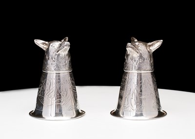 Lot 321 - A pair of Elizabeth II sterling silver of fox...