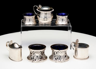 Lot 347 - A mixed group of antique sterling silver salts...