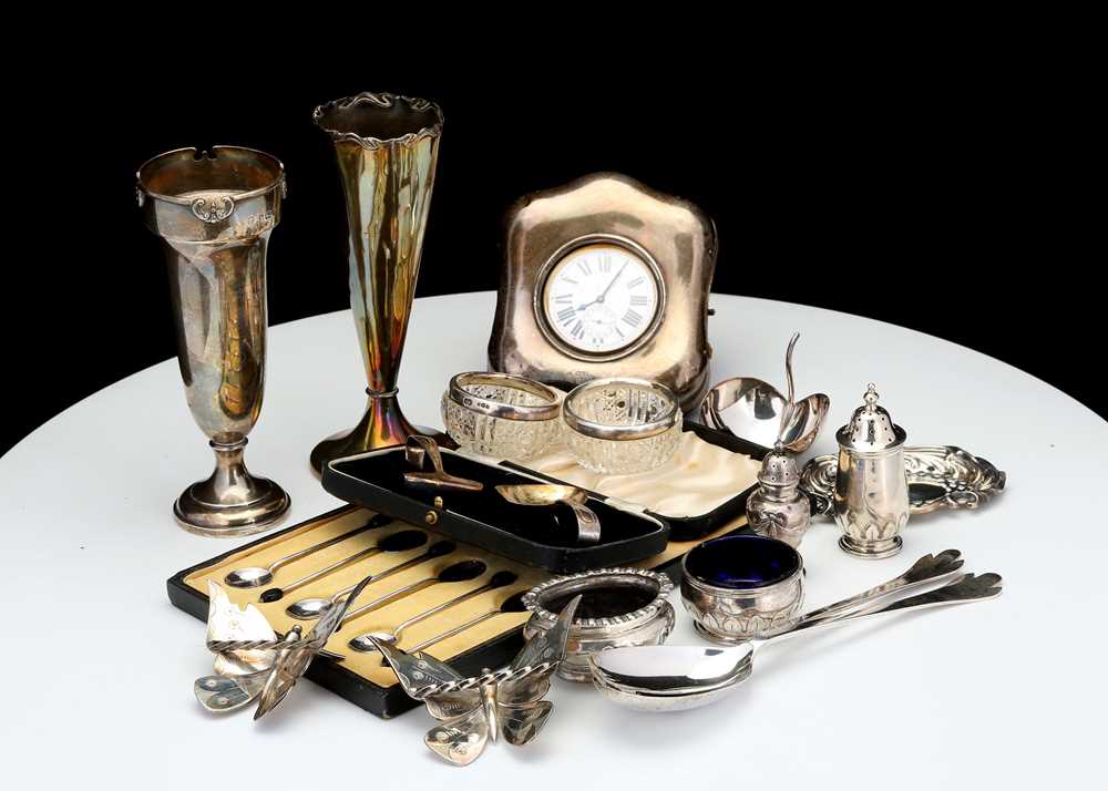 Lot 189 - A mixed group of antique sterling silver...